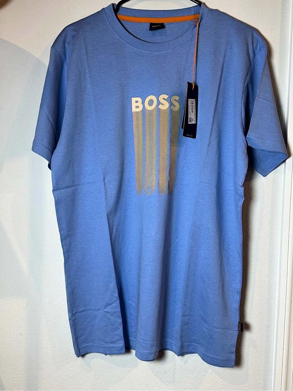 BOSS Men's Logo Short Sleeve Tee in Blue NWT